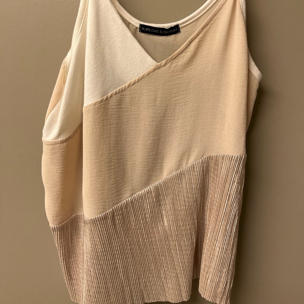 Gold asymmetrical tank top